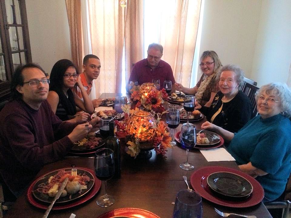 Family dinner with Janet's friends from Jamestown