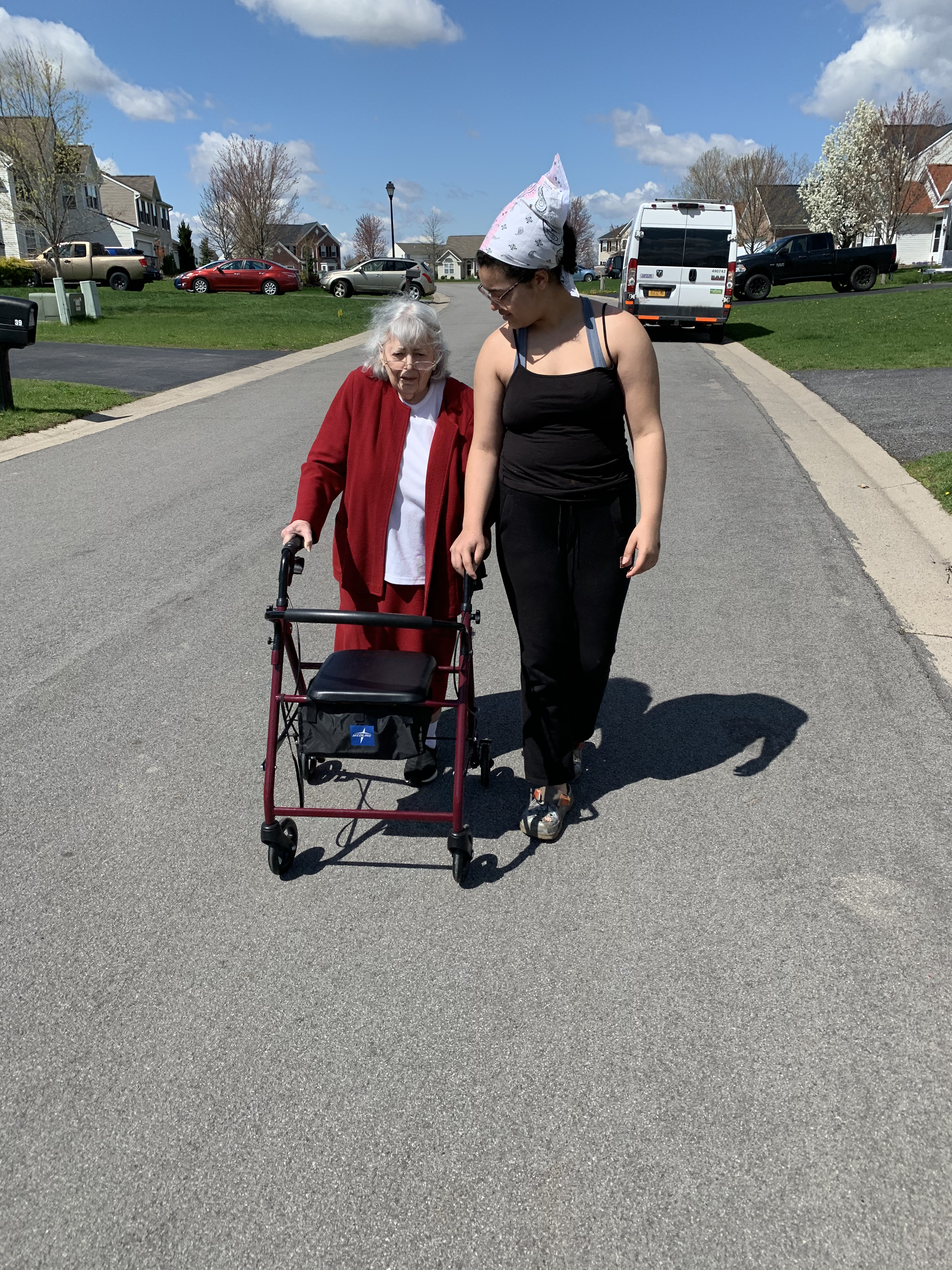 Janet and Elle walking