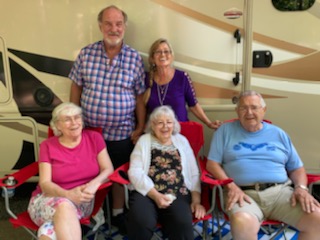 Woods and Evie Mack, Marian O'Neil, Janet Johnson, and George O'Neil