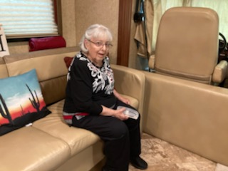 Janet in a motor home